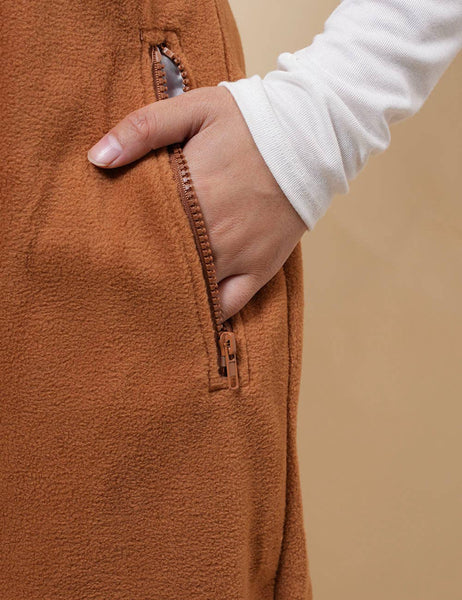 Fleece Overall in Coffee