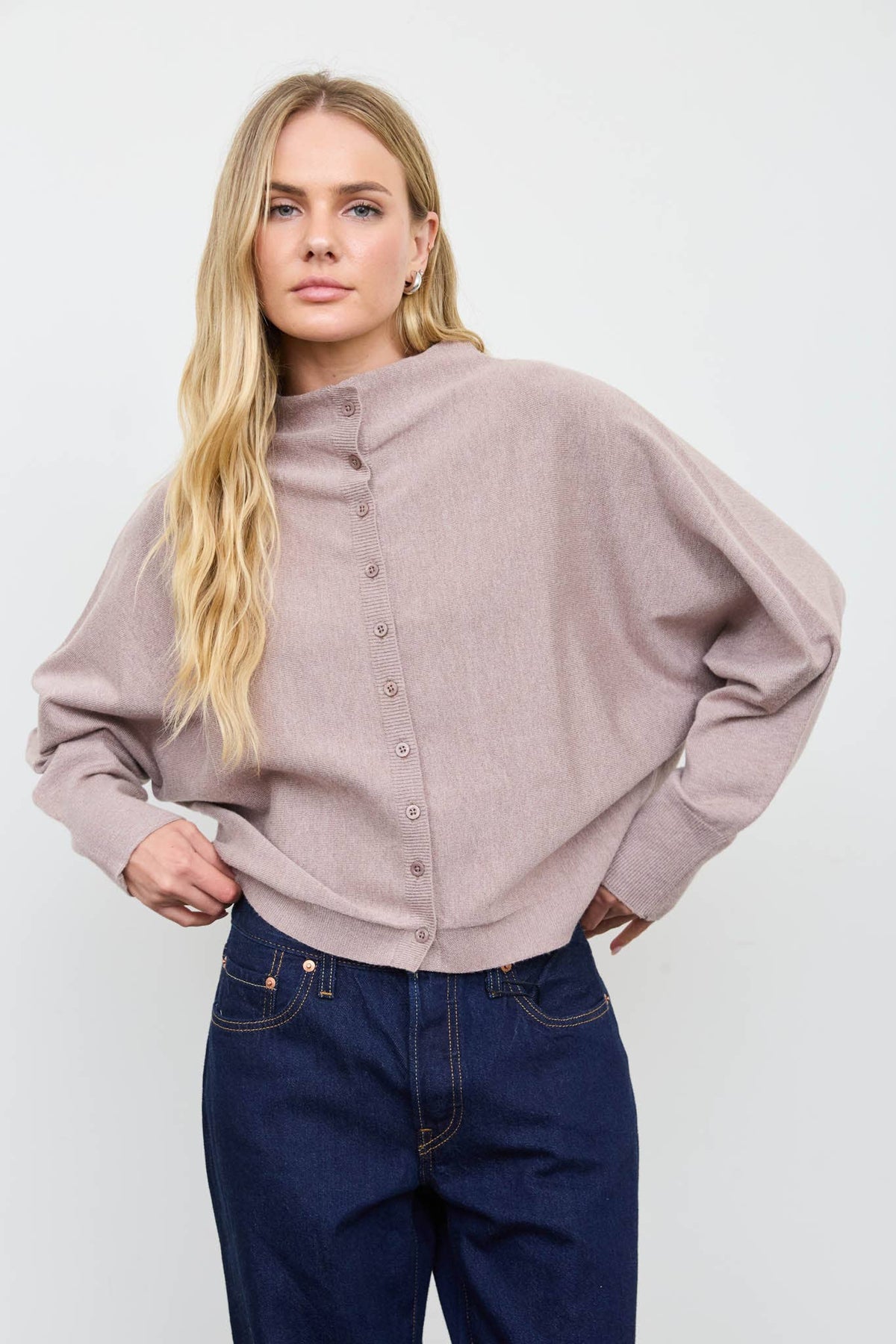Boat Neck Cardigan-Sweaters-The Workshop Studio-Bottoms Up Boutique