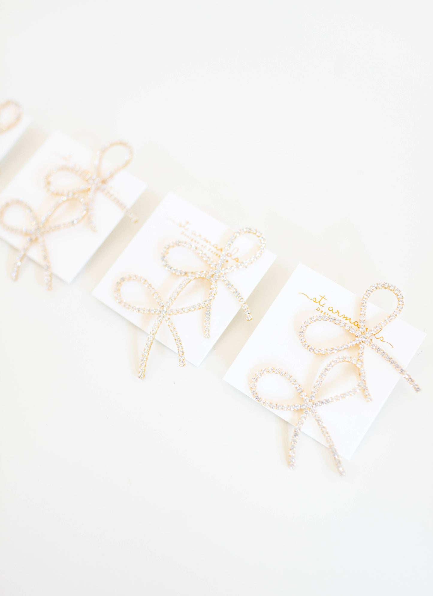 Rhinestone Bow Earrings