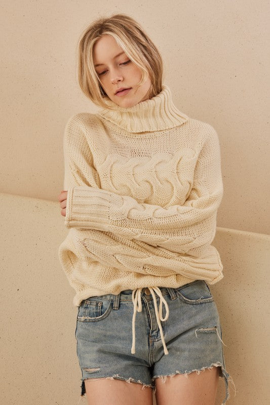 Ivory Turtle Neck Sweater