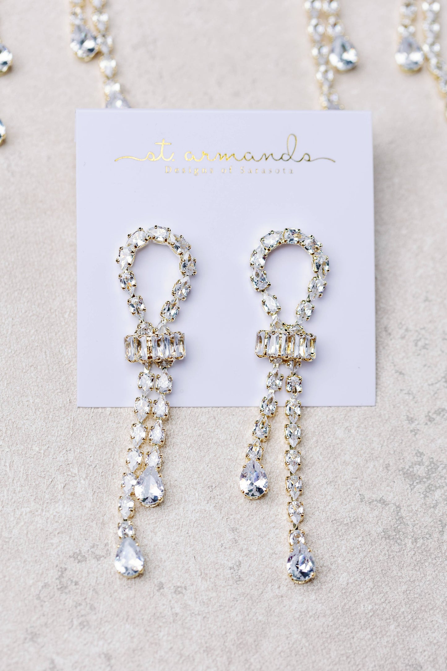 Diamond Drop Holiday Statement Earrings