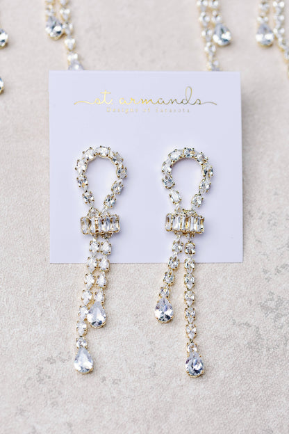 Diamond Drop Holiday Statement Earrings