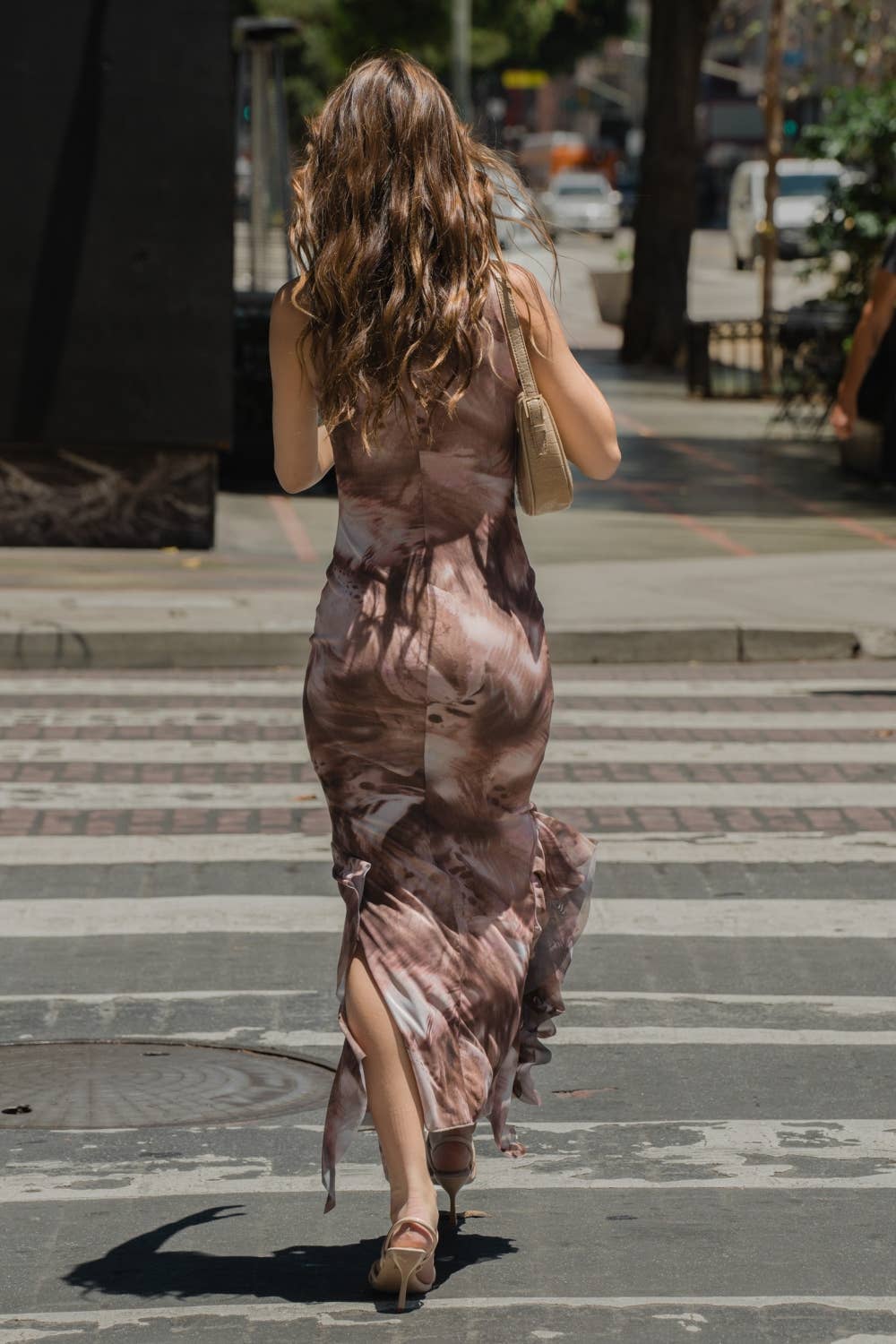 Ruffled Mesh Maxi Dress