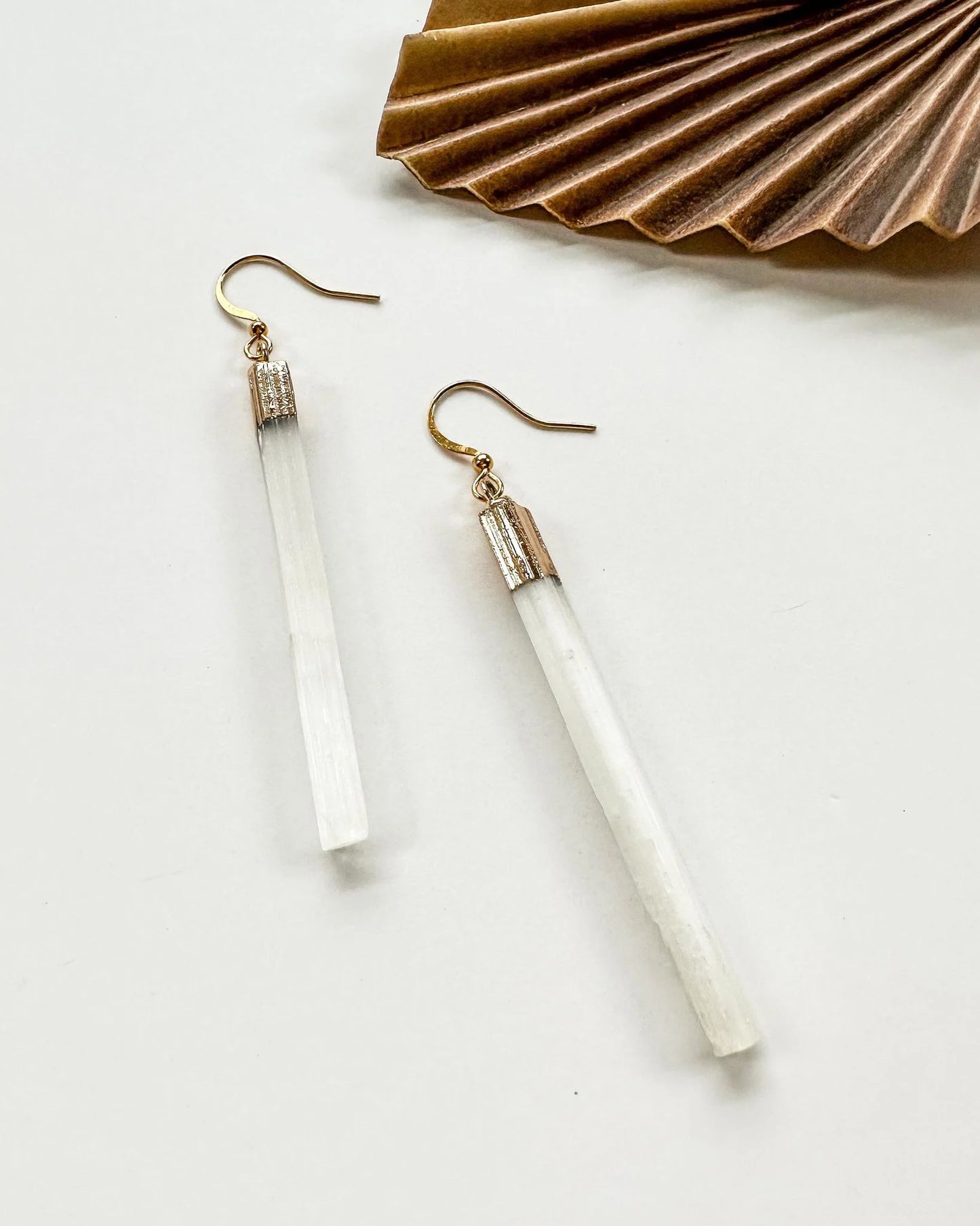 Selenite Drop Earrings