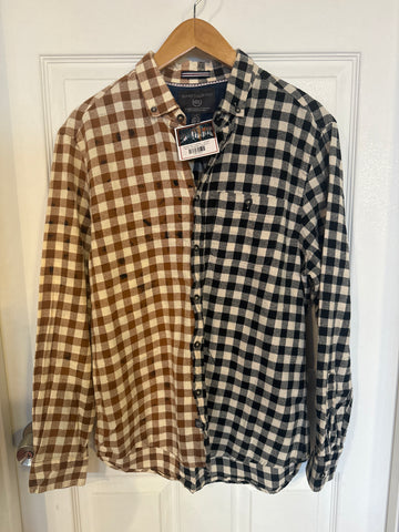 Black/Tan Checkered Flannel - L