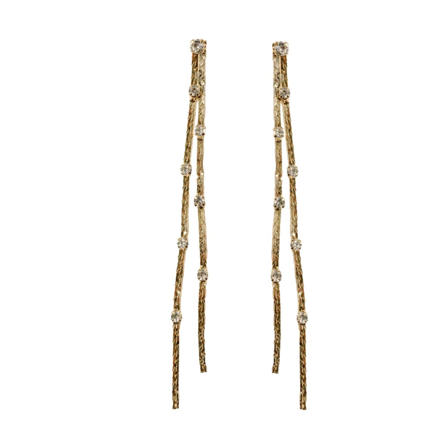 Diamond Dotted Gold Earrings