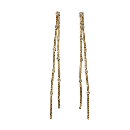 Diamond Dotted Gold Earrings