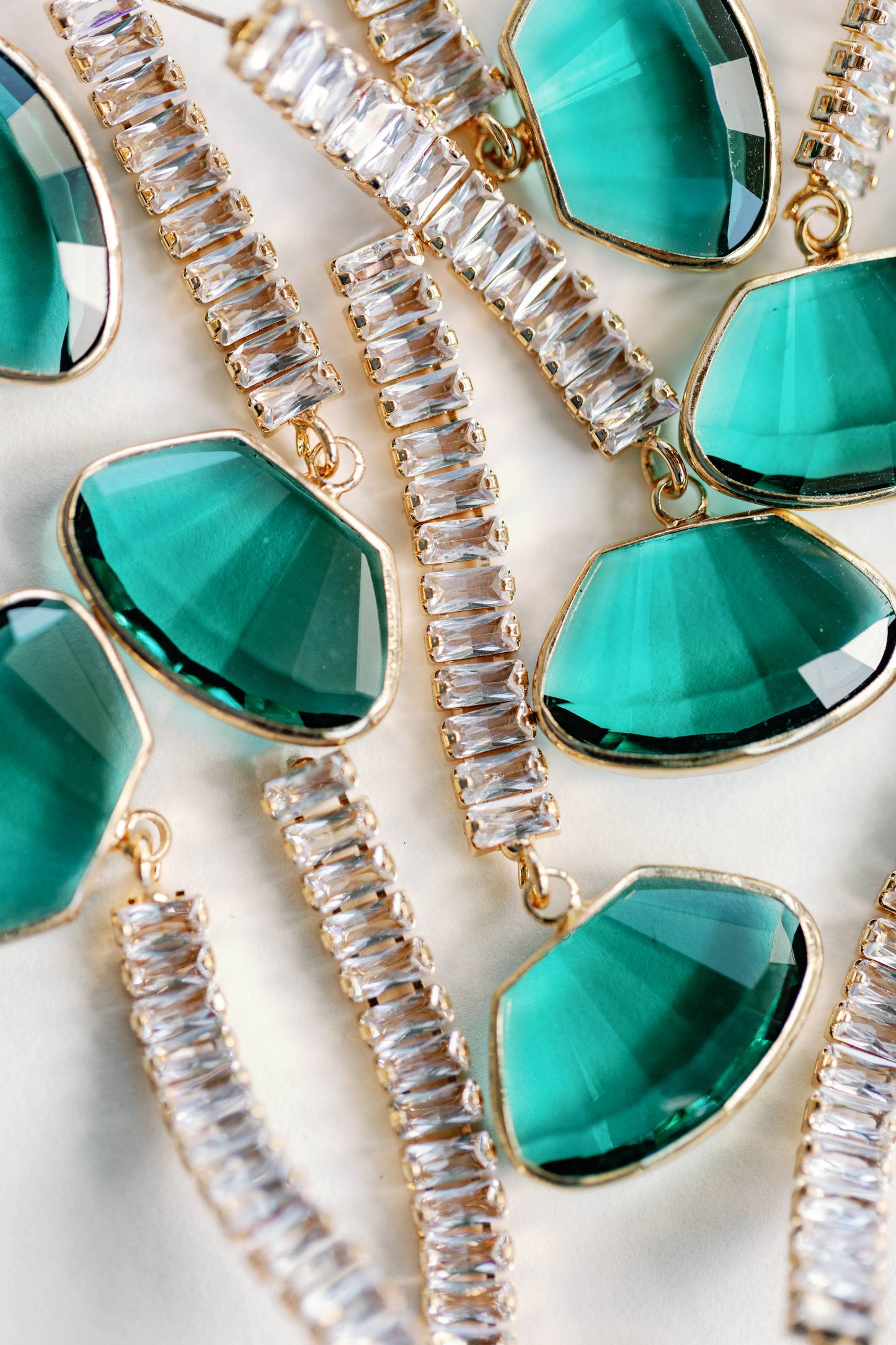 Emerald Diamond Drop Earrings