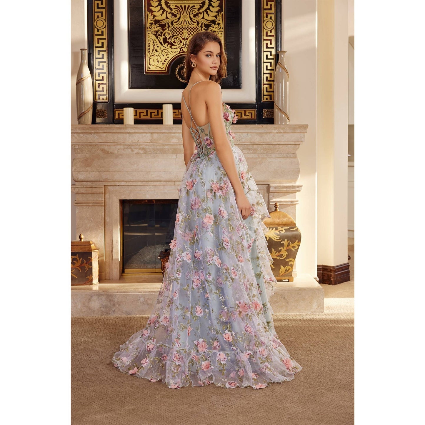 Floral Gown in Lilac
