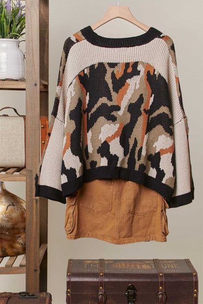 Camouflage Knit Sweater