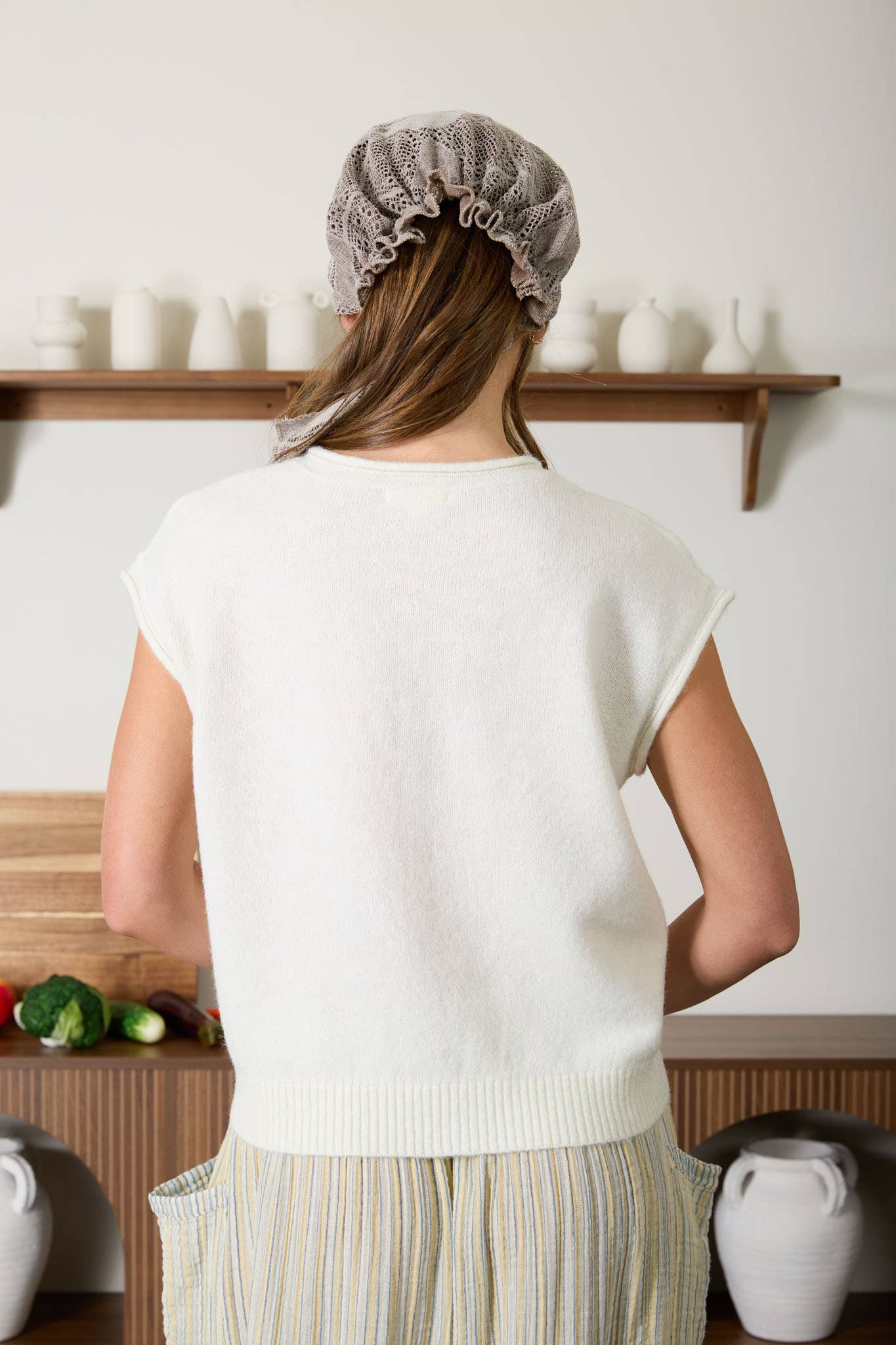Sleeveless Knit Cardigan