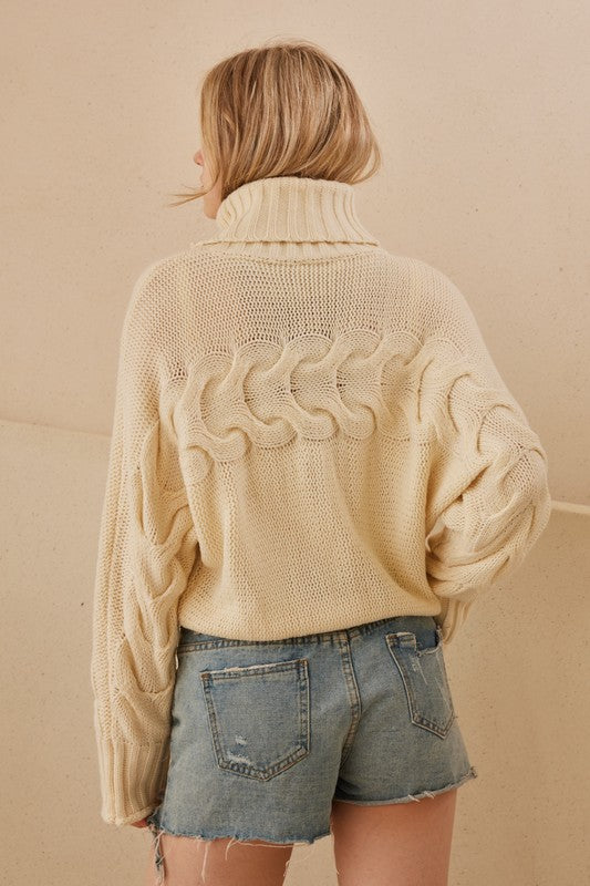 Ivory Turtle Neck Sweater