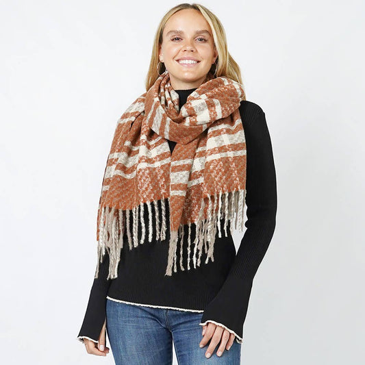 Plaid Oblong Scarf-ACCESORIES-Bottoms Up Boutique-Bottoms Up Boutique