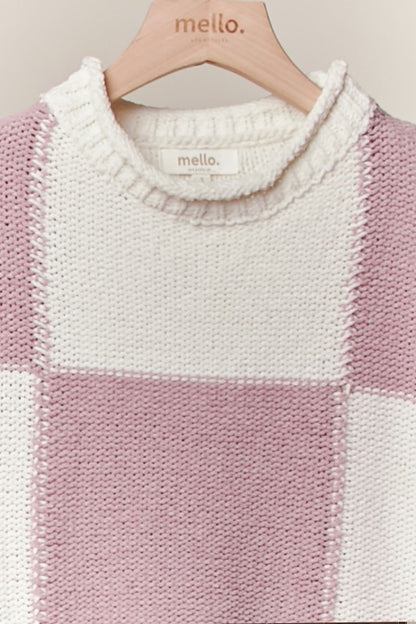 Color Block Mauve Sweater