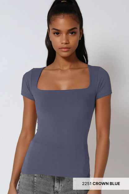O/S Square Neck Top