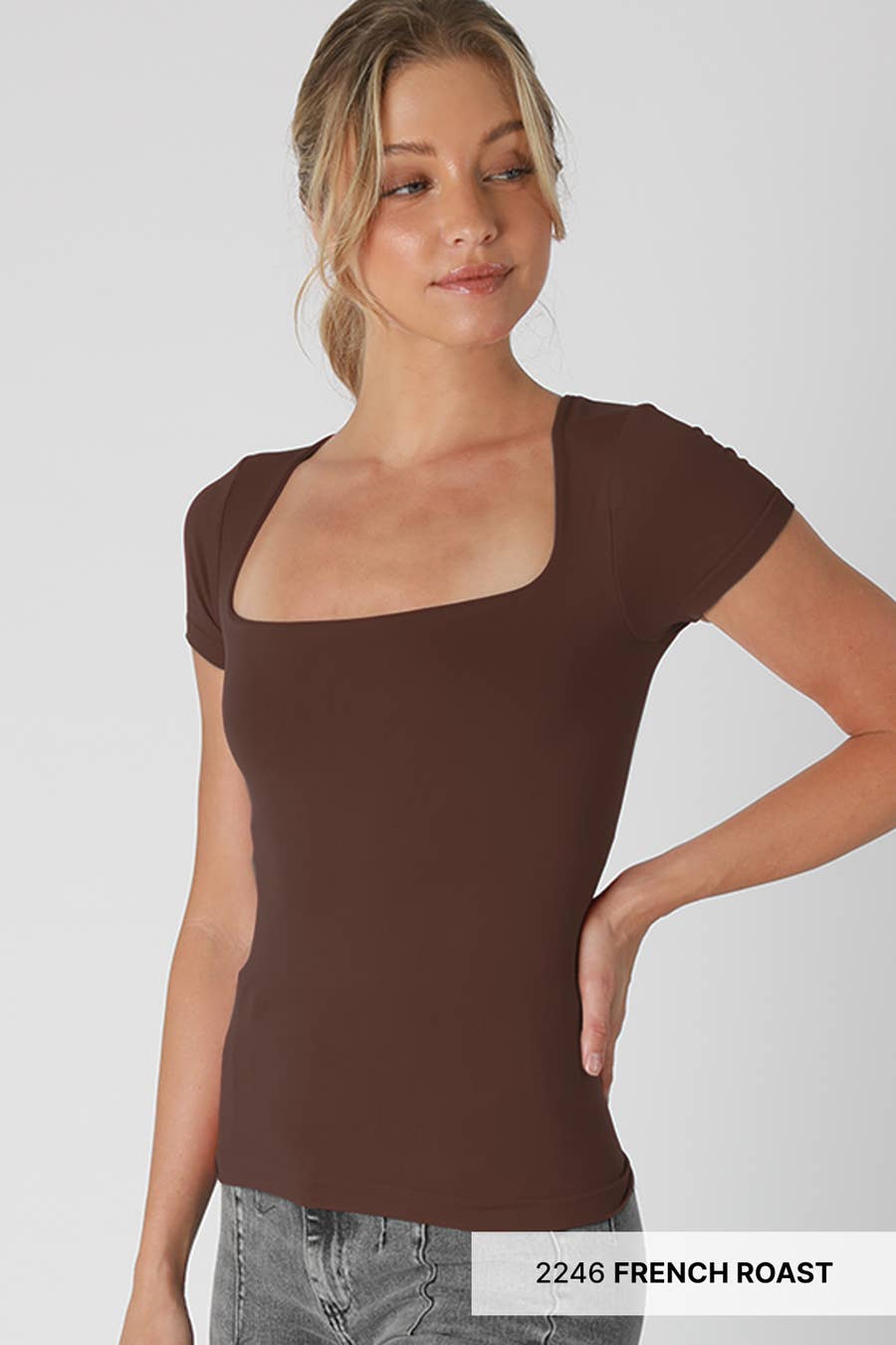 O/S Square Neck Top