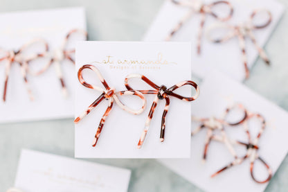 Cocoa Bow Stud Earrings