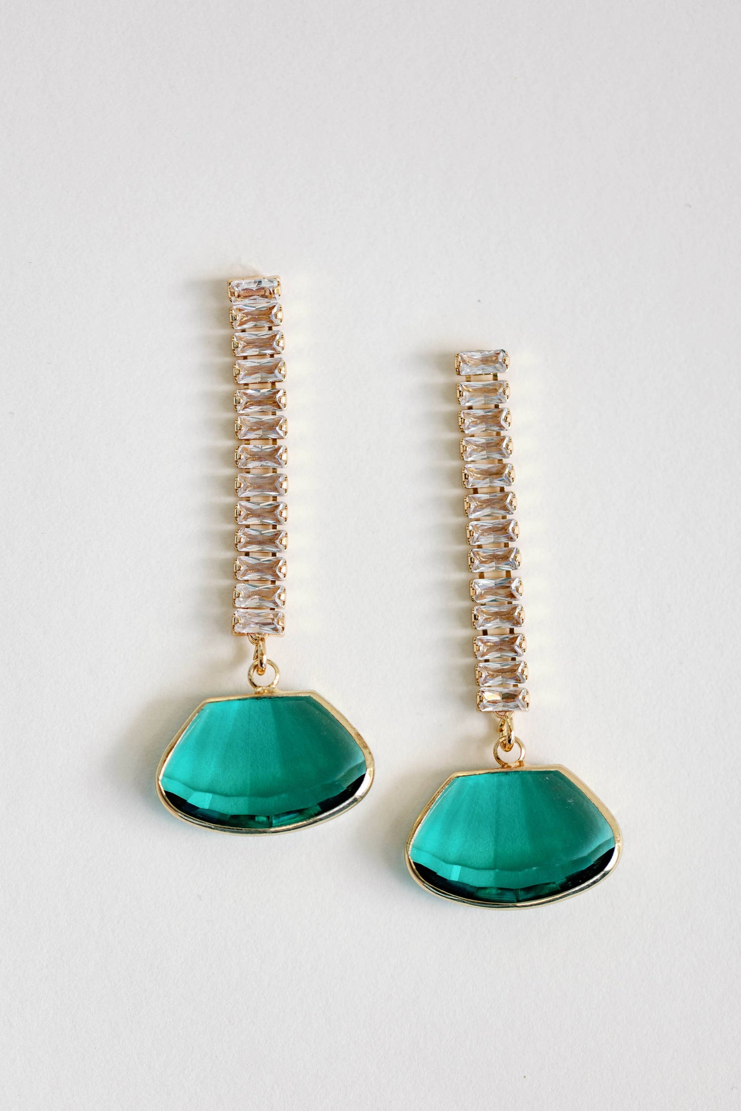 Emerald Diamond Drop Earrings