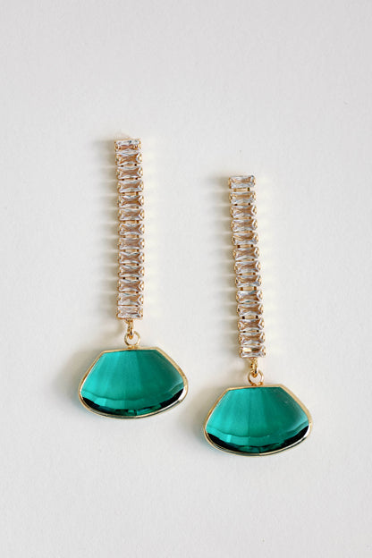 Emerald Diamond Drop Earrings