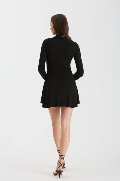 Mock Neck Long Sleeve Mini Sweater Dress