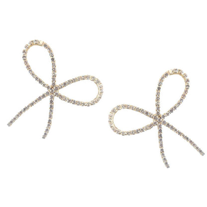 Rhinestone Bow Earrings