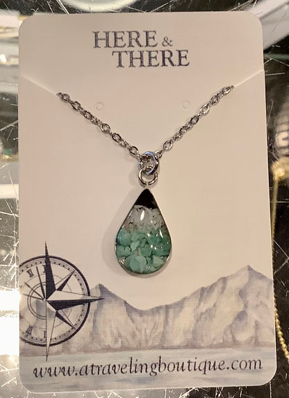 Small Destination Teardrop Necklaces