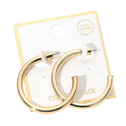 Gold Dipped Bold Open Hoop Earrings
