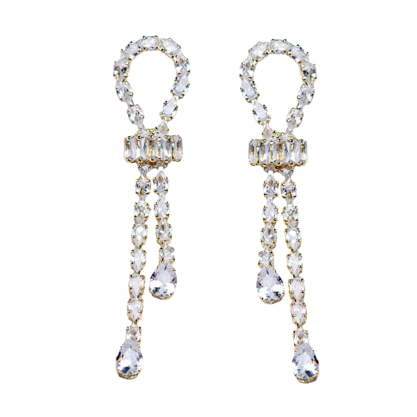 Diamond Drop Holiday Statement Earrings