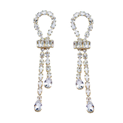 Diamond Drop Holiday Statement Earrings