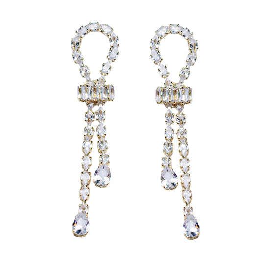 Diamond Drop Holiday Statement Earrings