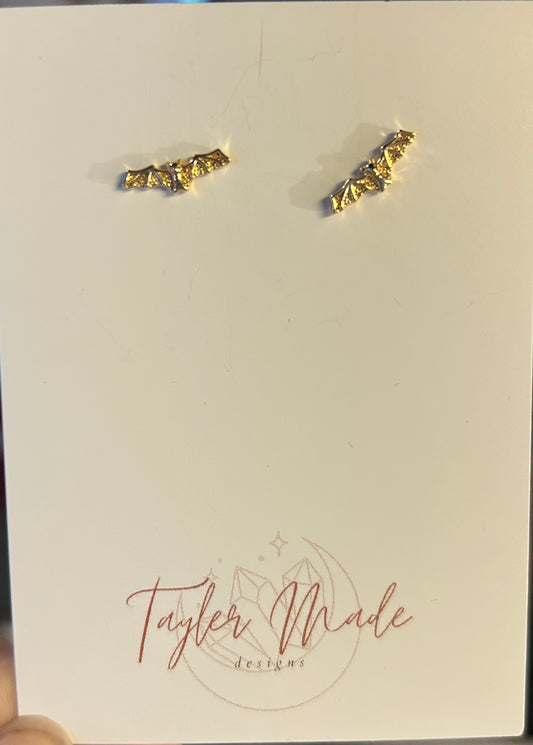 Gold Bat Earrings