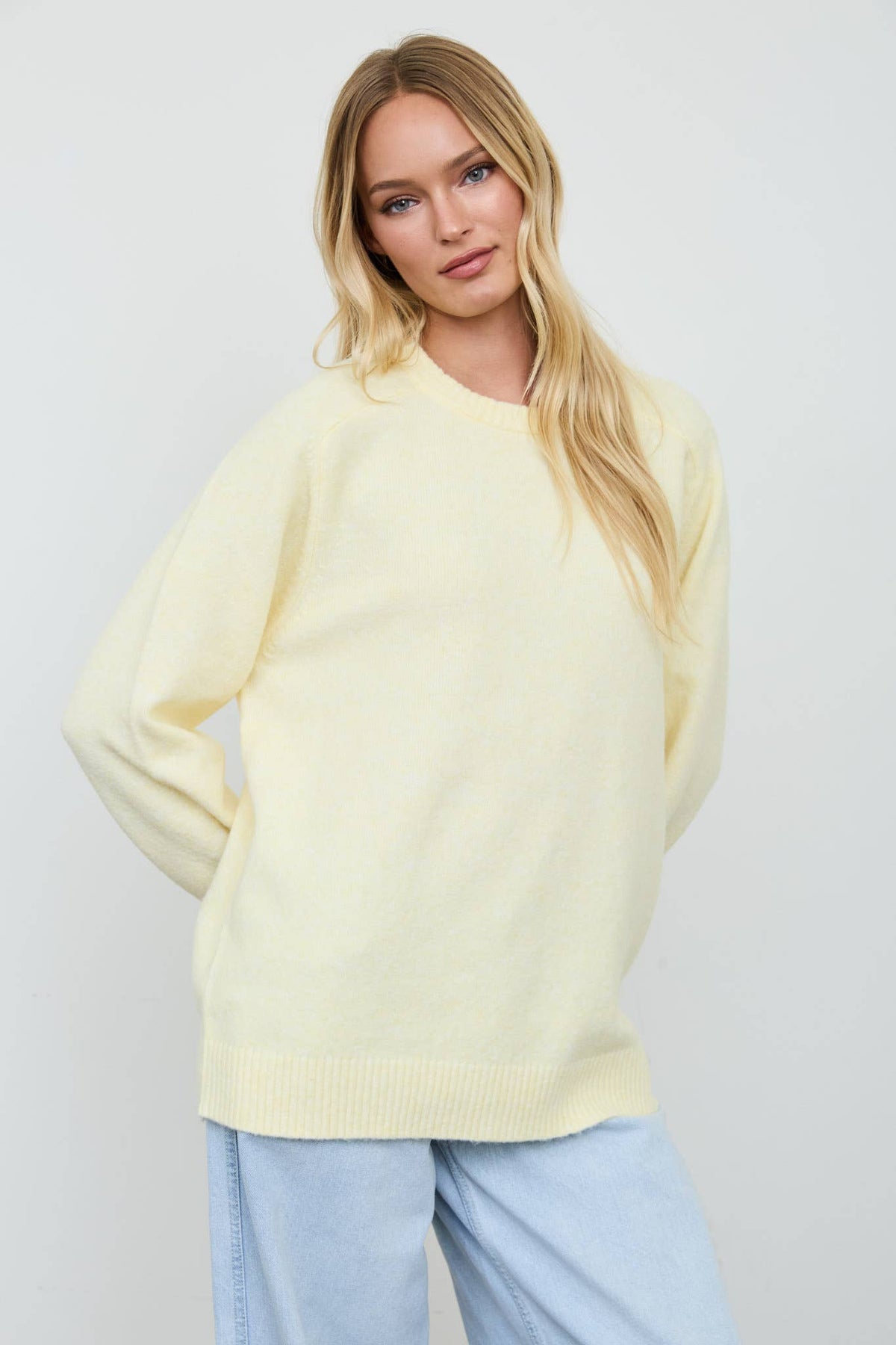 Yellow Pullover Crew-Sweaters-The Workshop Studio-Bottoms Up Boutique