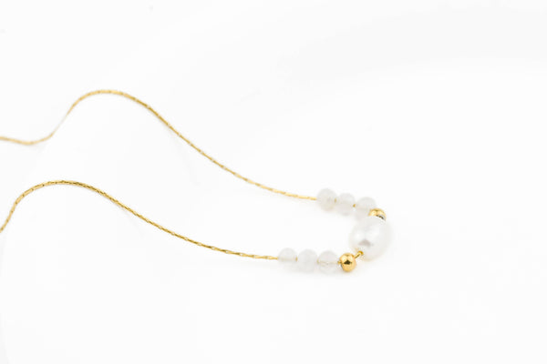 Gold Dainty Pearl Necklaces