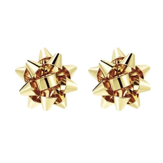 Gold Christmas Bow Earrings