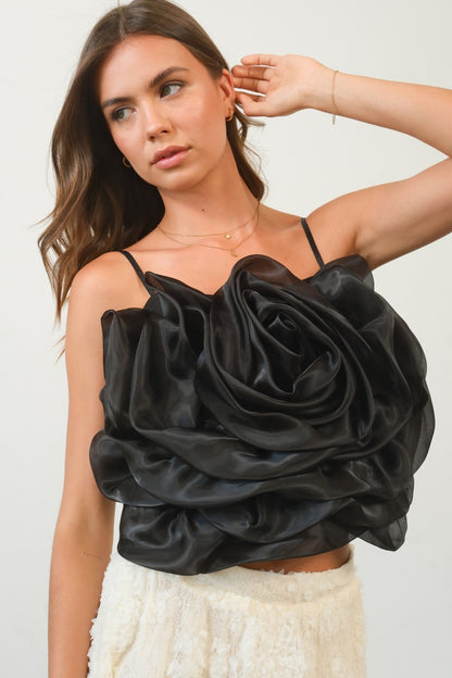 Floral Cami Crop Top-Shirts & Tops-Bottoms Up Boutique-Anchorage AK