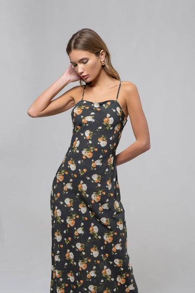 Hunter Floral Sweetheart Midi Dress