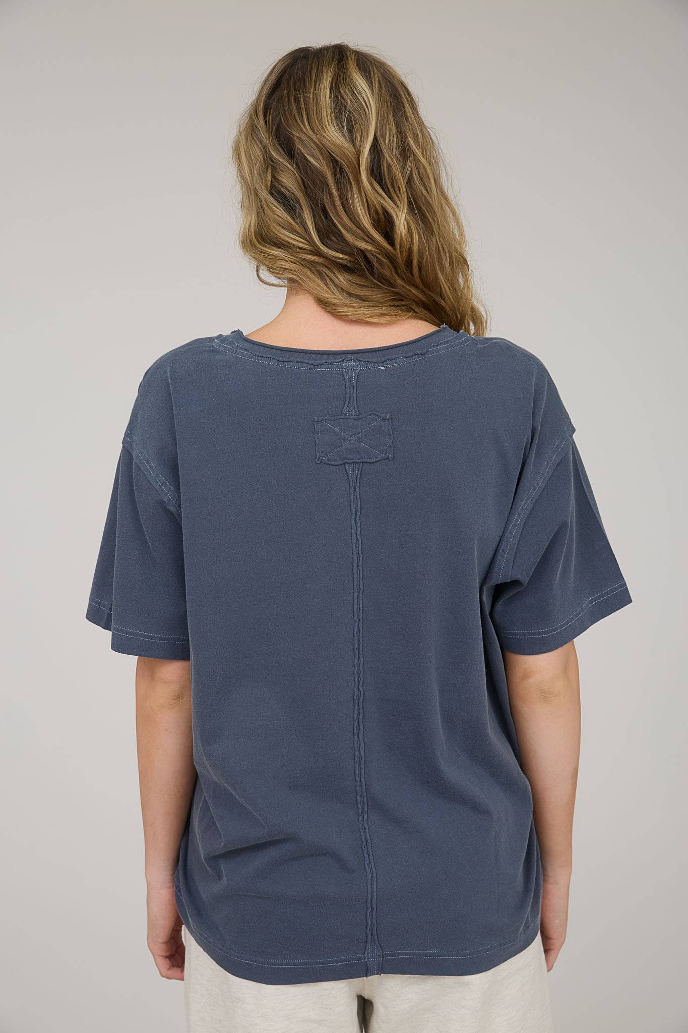 Raw Edge V Neck T-Shirt