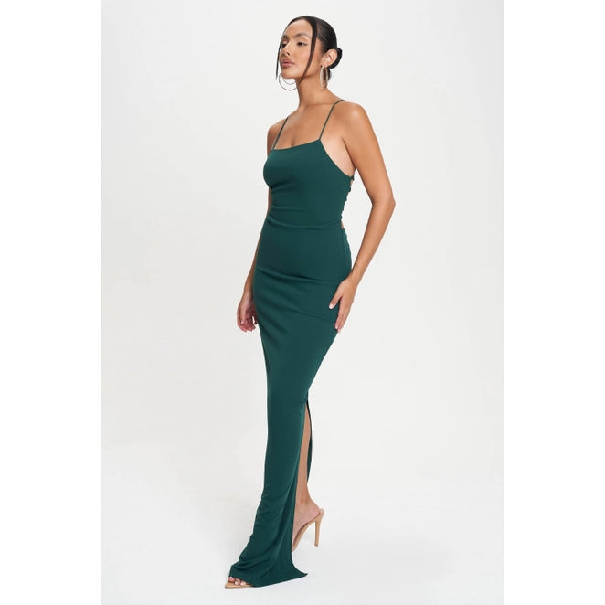 Beverly Dress in Hunter-Dresses-Bottoms Up Boutique-Anchorage AK