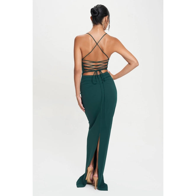 Beverly Dress in Hunter-Dresses-Bottoms Up Boutique-Anchorage AK