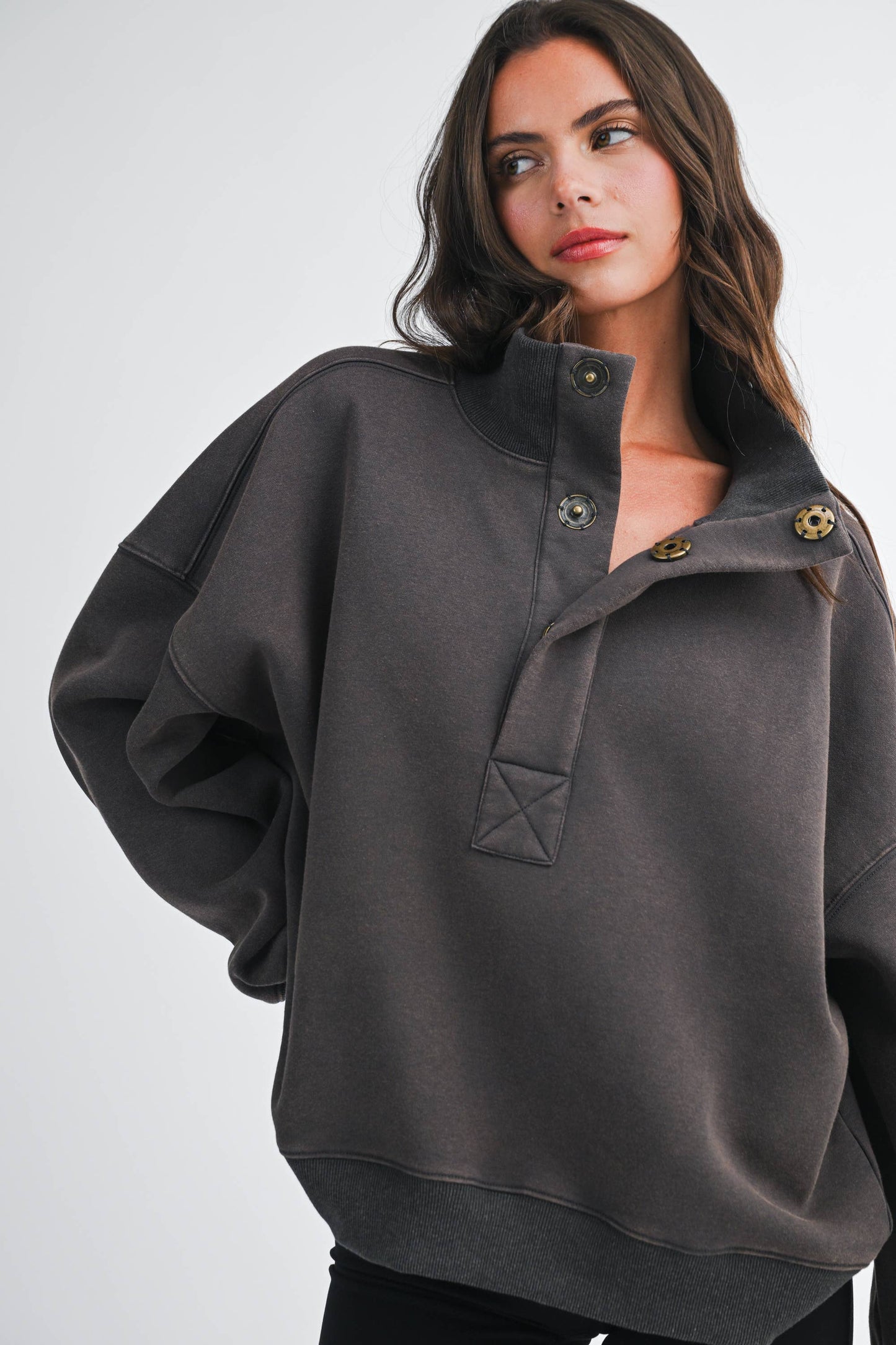 Snap Neck Pullover