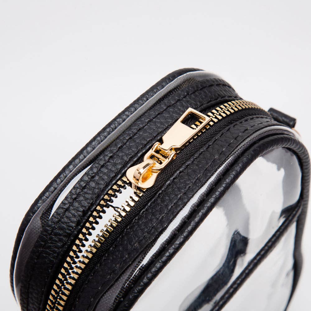 Faux Leather Transparent Crossbody Bag-Purses-Bottoms Up Boutique-Bottoms Up Boutique