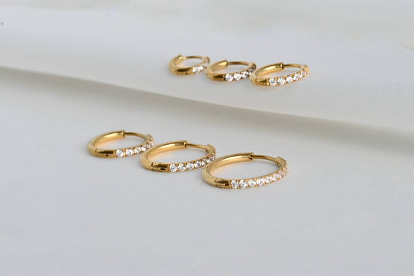 Pave Diamond Hoops