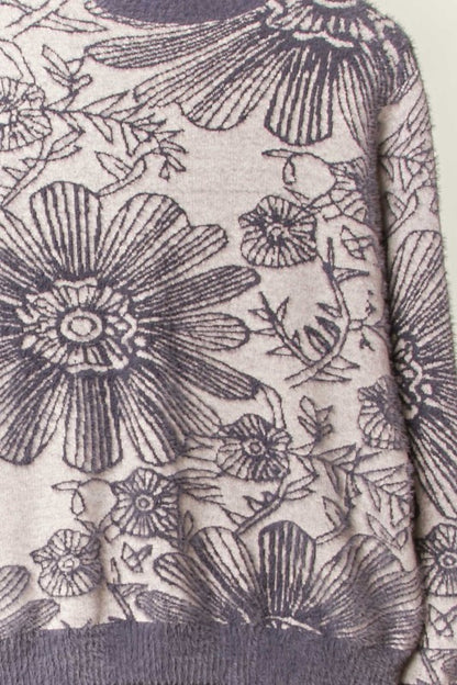 Floral Crew Neck Sweater