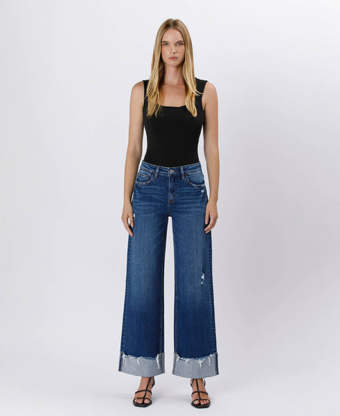 Blue Stream High Rise Cuffed Wide Leg