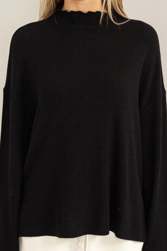 Lettuce Neck Oversized Sweater-Sweaters-Bottoms Up Boutique-Anchorage AK