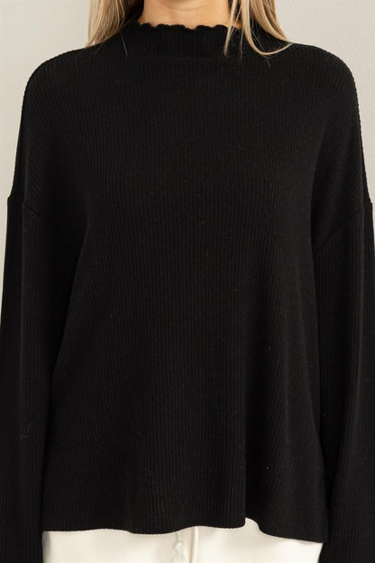 Lettuce Neck Oversized Sweater-Sweaters-Bottoms Up Boutique-Anchorage AK