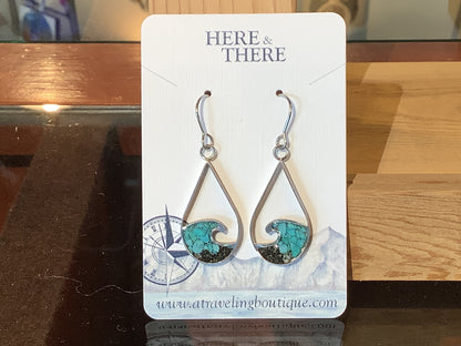 Open Sky Wave Tear Drop Dangle Earrings