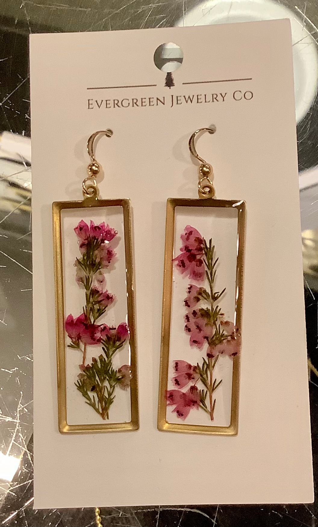 Rectangle Heather Earrings
