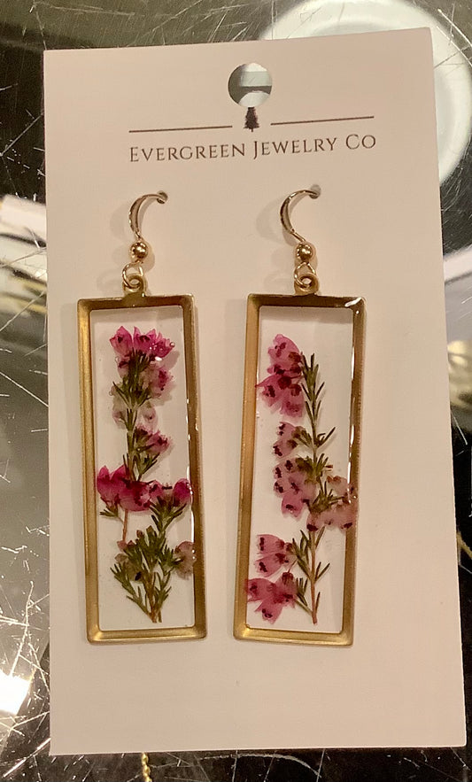 Rectangle Heather Earrings