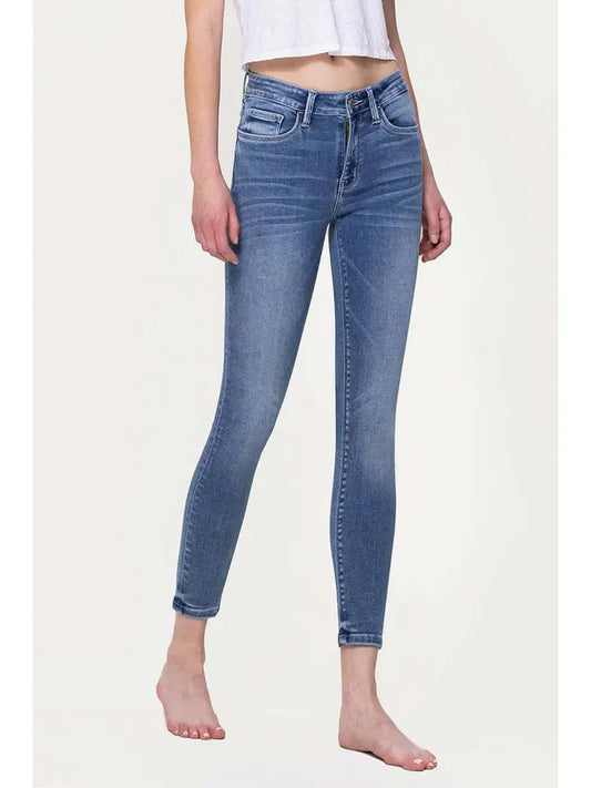 Mid Rise Super Soft Crop Skinny Jeans-Bottoms-Bottoms Up Boutique-Anchorage AK
